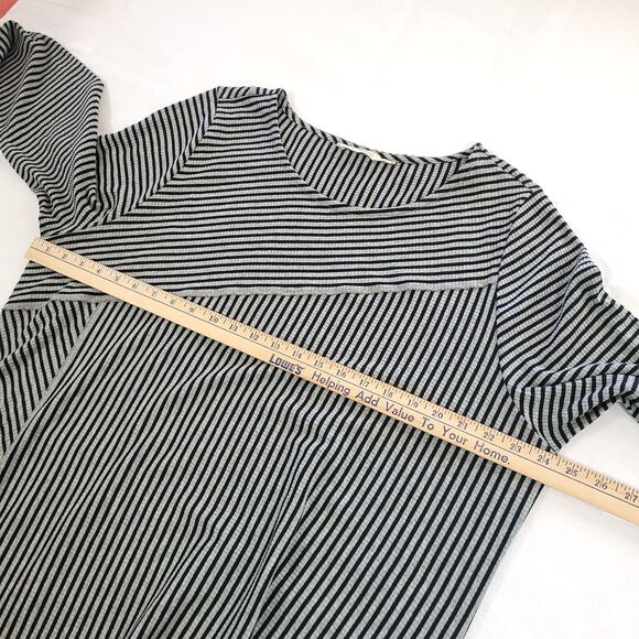 Soft Surroundings  RYLEY Striped Maxi Dress 2X gray Ribbed stretch lagen look - Picture 9 of 11
